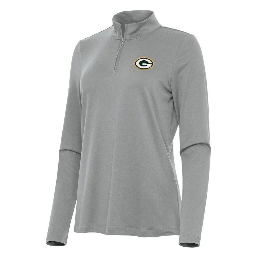 Green Bay Packers Antigua Women's Reprocess Quarter-Zip Top - Gray outlet