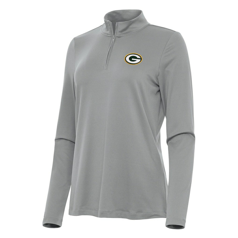 Green Bay Packers Antigua Women's Reprocess Quarter-Zip Top - Gray outlet