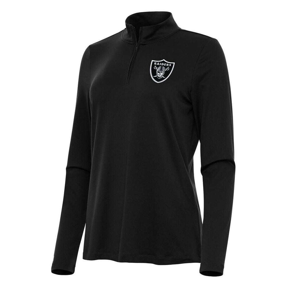 Las Vegas Raiders Antigua Women's Reprocess Quarter-Zip Top - Black sale