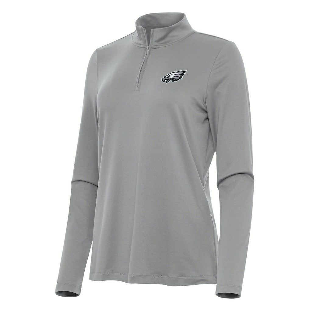 Philadelphia Eagles Antigua Women's Reprocess Quarter-Zip Top - Gray sale