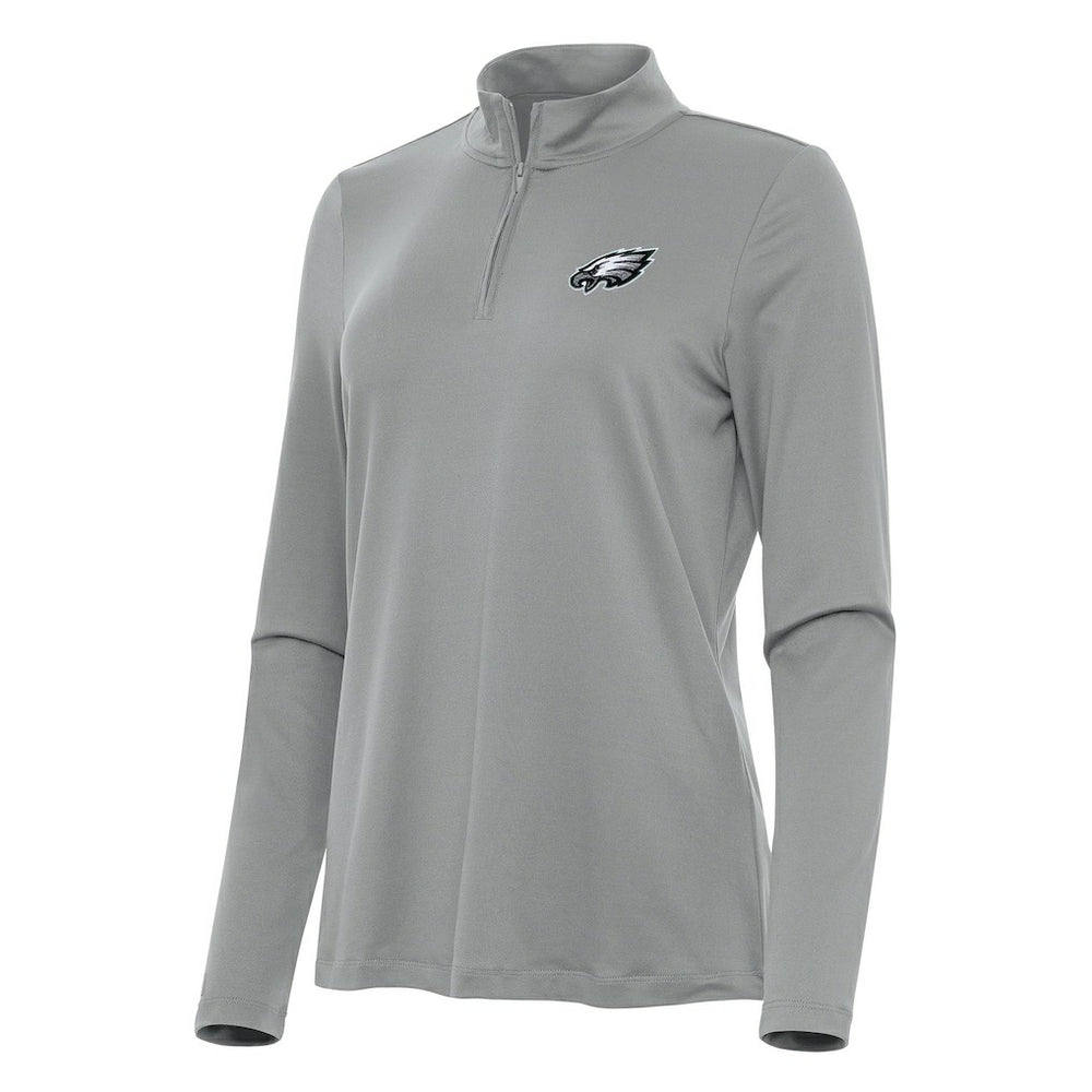 Philadelphia Eagles Antigua Women's Reprocess Quarter-Zip Top - Gray sale