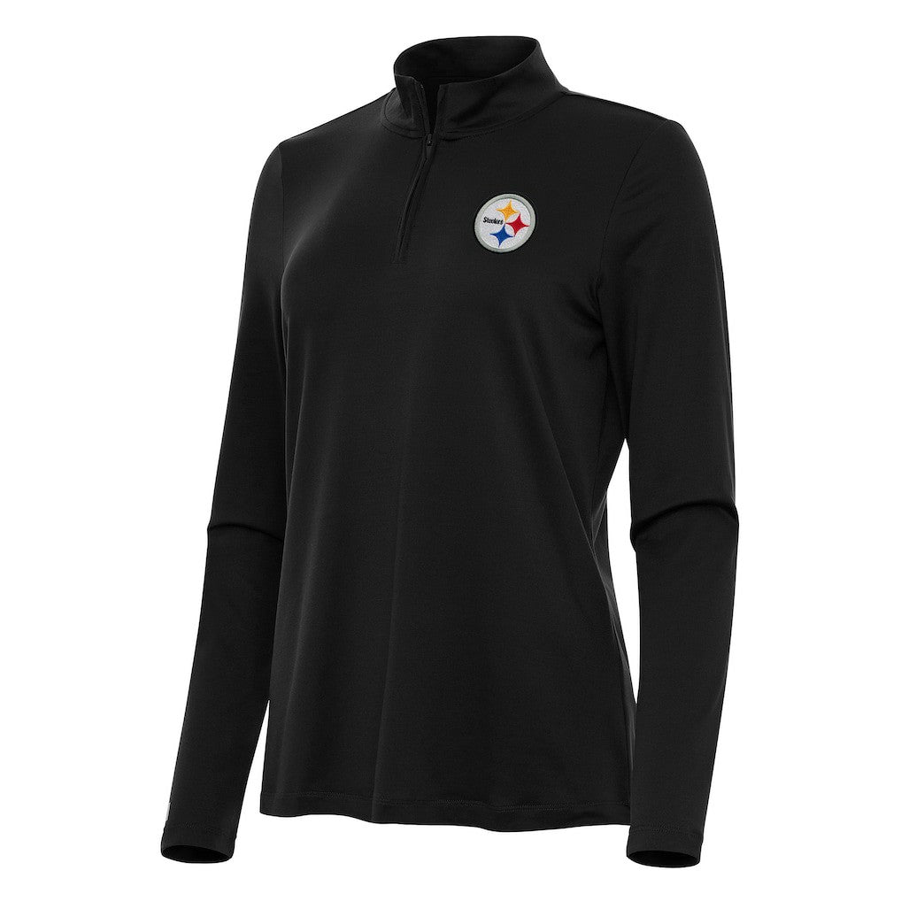 Pittsburgh Steelers Antigua Women's Reprocess Quarter-Zip Top - Black on sale