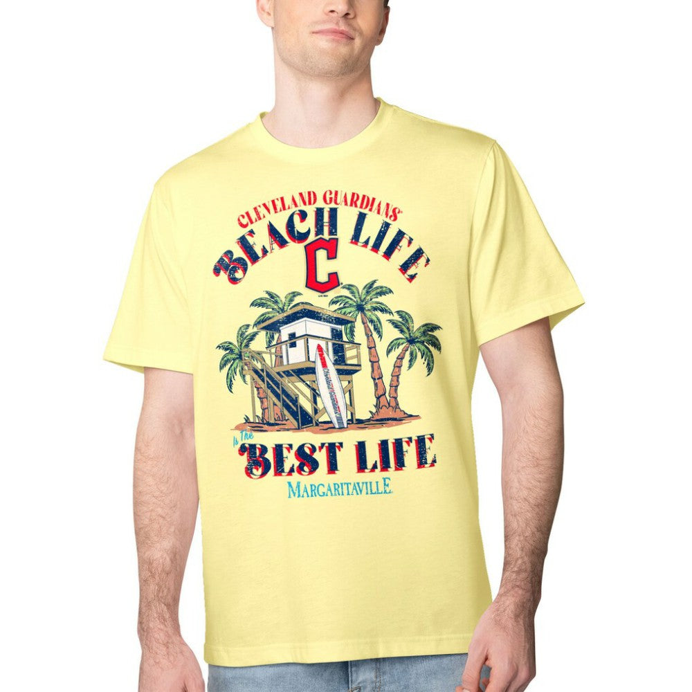 Cleveland Guardians Margaritaville Beach Hut Graphic T-Shirt - Yellow