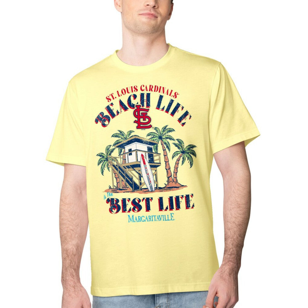 St. Louis Cardinals Margaritaville Beach Hut Graphic T-Shirt - Yellow