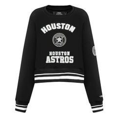 Houston Astros Pro Standard Women's Pearl Cropped Pullover Sweatshirt
 - Black