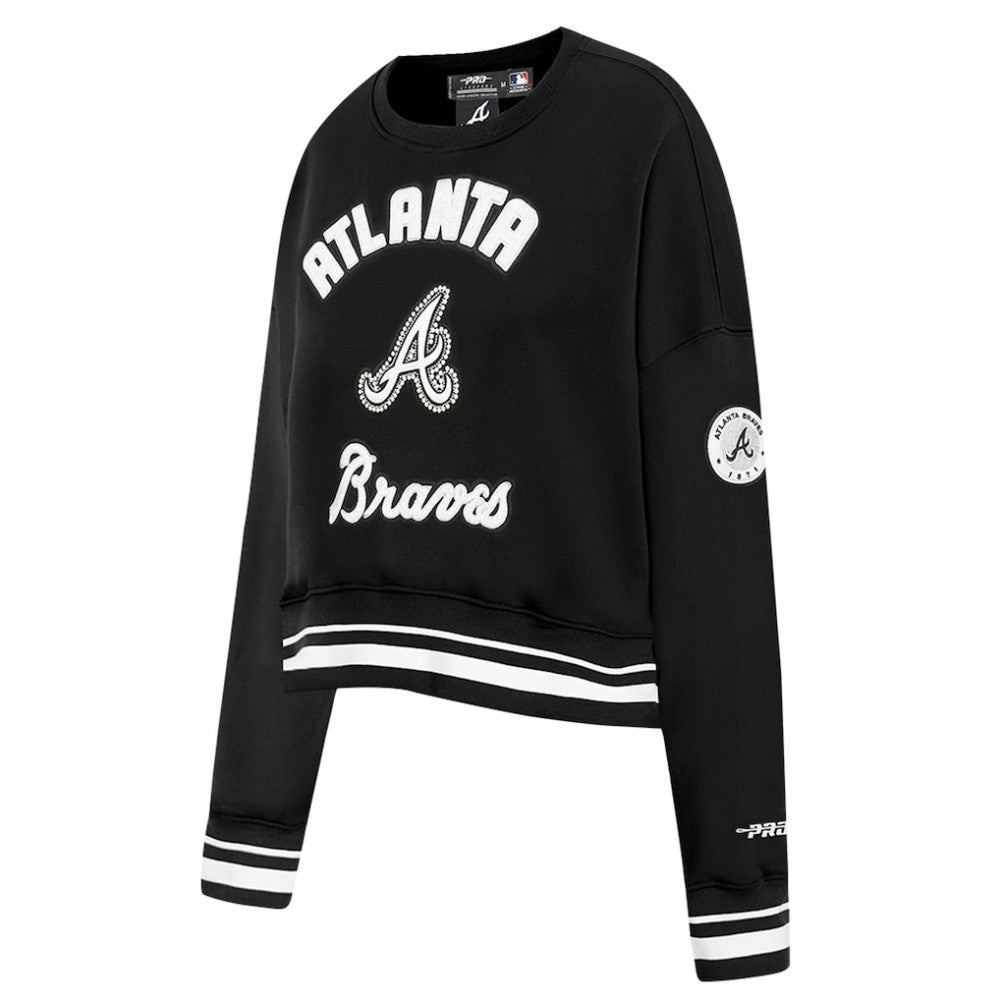 Atlanta Braves Pro Standard Women's Pearl Cropped Pullover Sweatshirt
 - Black