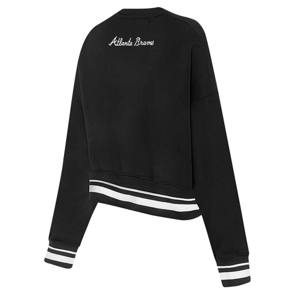 Atlanta Braves Pro Standard Women's Pearl Cropped Pullover Sweatshirt
 - Black