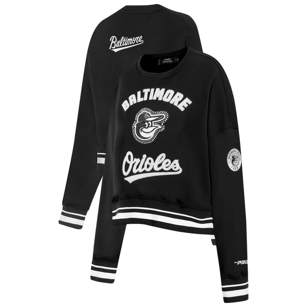 Baltimore Orioles Pro Standard Women's Pearl Cropped Pullover Sweatshirt
 - Black