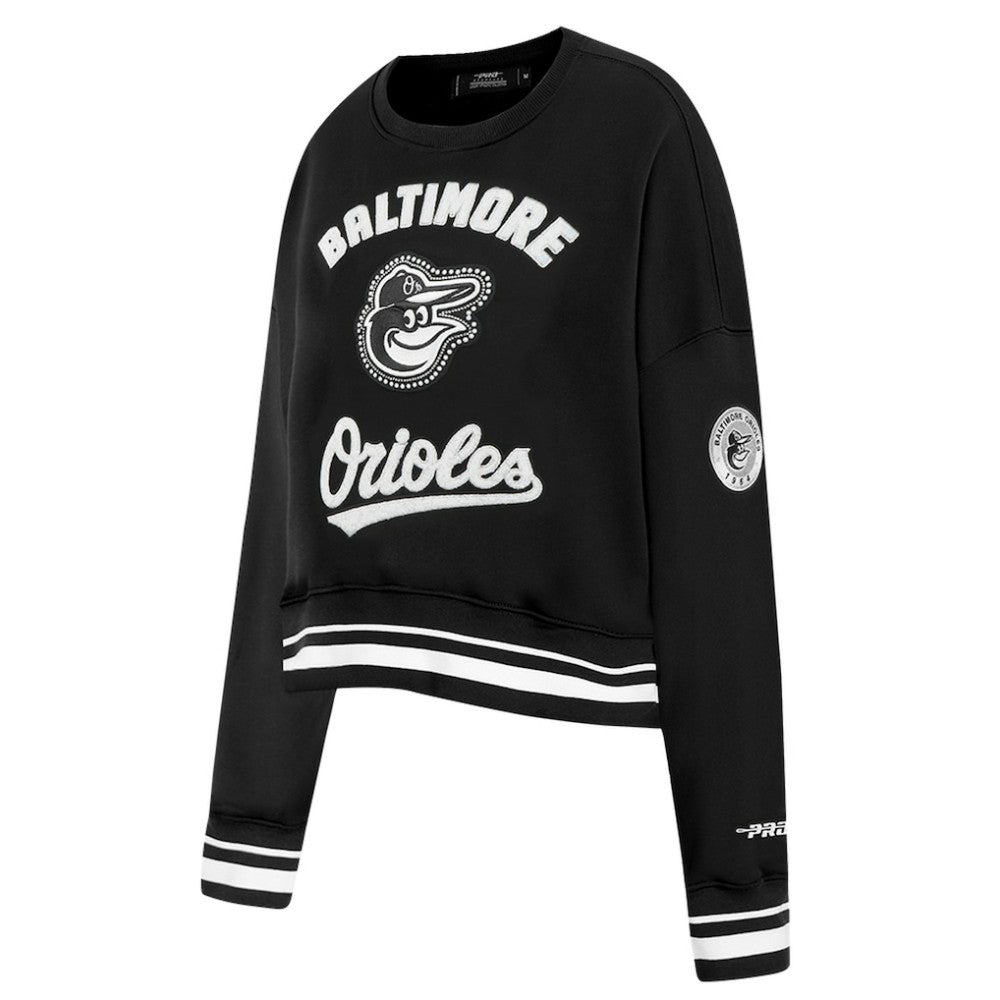 Baltimore Orioles Pro Standard Women's Pearl Cropped Pullover Sweatshirt
 - Black