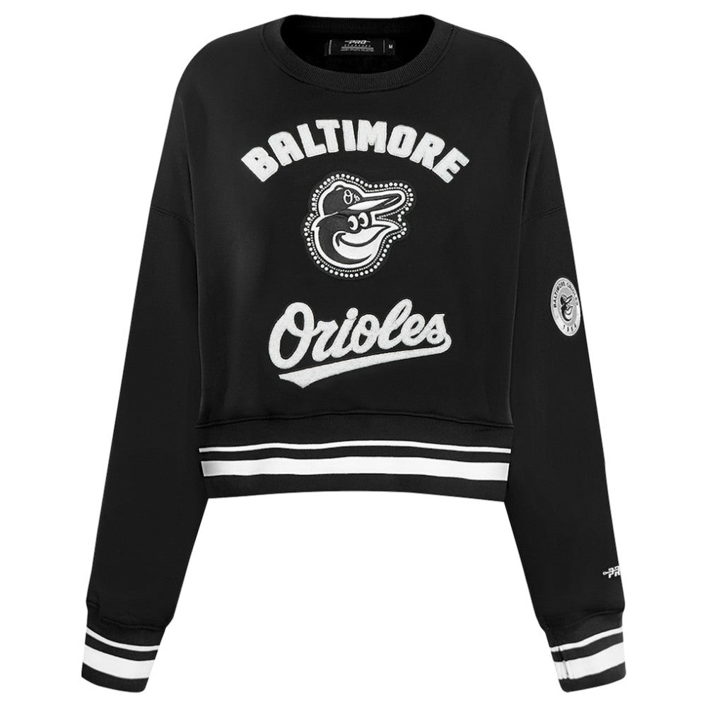 Baltimore Orioles Pro Standard Women's Pearl Cropped Pullover Sweatshirt
 - Black