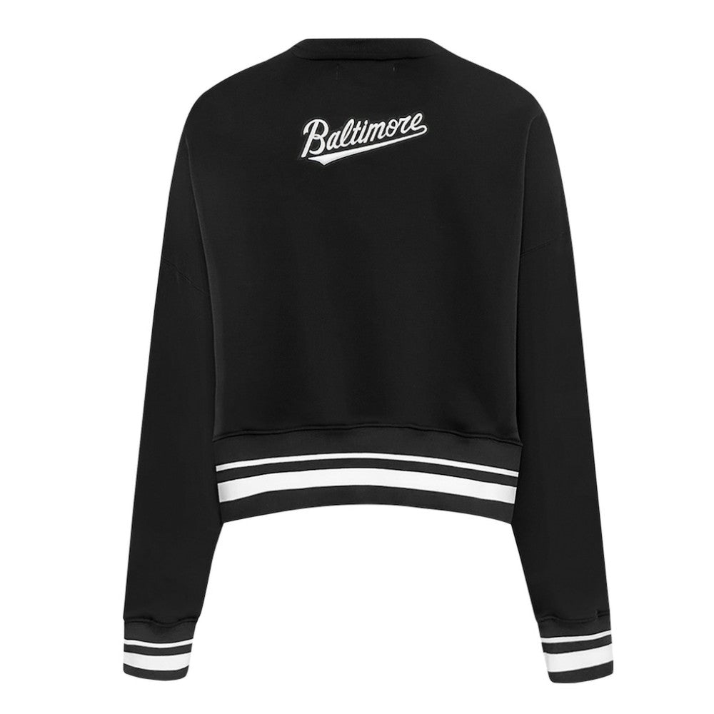 Baltimore Orioles Pro Standard Women's Pearl Cropped Pullover Sweatshirt
 - Black
