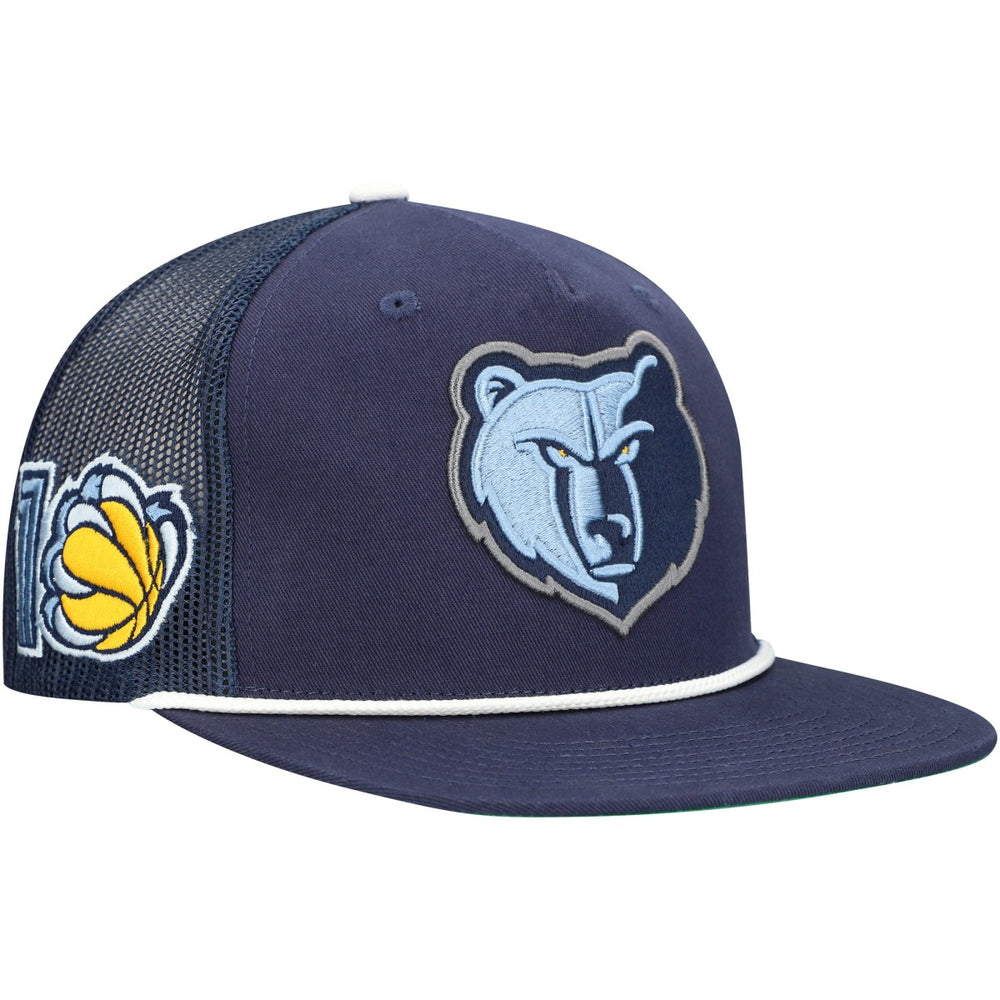 Memphis Grizzlies Roper Trucker Snapback Hat - Navy | Mitchell & Ness outlet