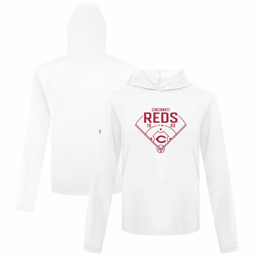 Cincinnati Reds Levelwear Anthem Home Field Pullover Hoodie - White