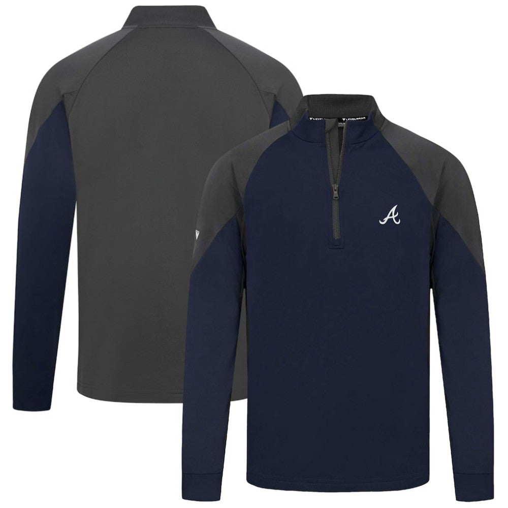 Atlanta Braves Levelwear Cadet Insignia 2.0 Raglan Quarter-Zip Jacket - Navy