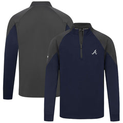 Atlanta Braves Levelwear Cadet Insignia 2.0 Raglan Quarter-Zip Jacket - Navy