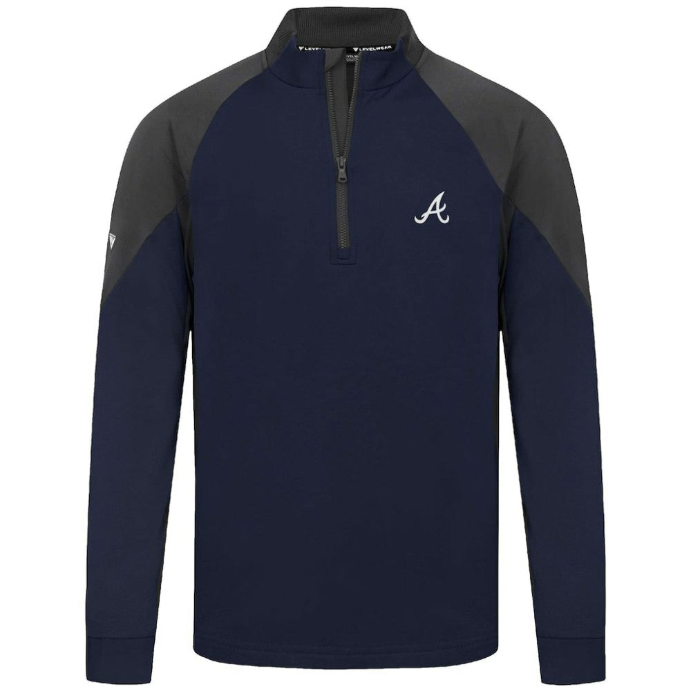 Atlanta Braves Levelwear Cadet Insignia 2.0 Raglan Quarter-Zip Jacket - Navy