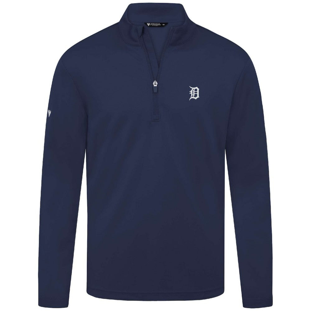 Detroit Tigers Levelwear Heron Insignia 2.0 Quarter-Zip Jacket - Navy