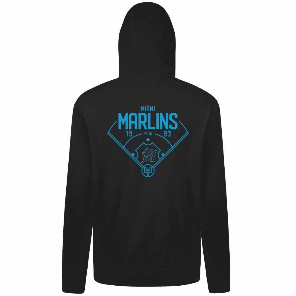 Miami Marlins Levelwear Podium Primary Pullover Hoodie - Black