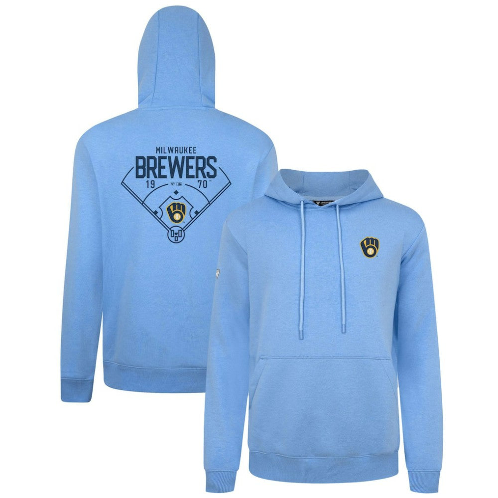 Milwaukee Brewers Levelwear Podium Primary Pullover Hoodie - Light Blue