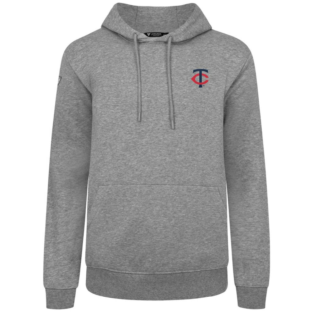 Minnesota Twins Levelwear Podium Primary Pullover Hoodie - Gray