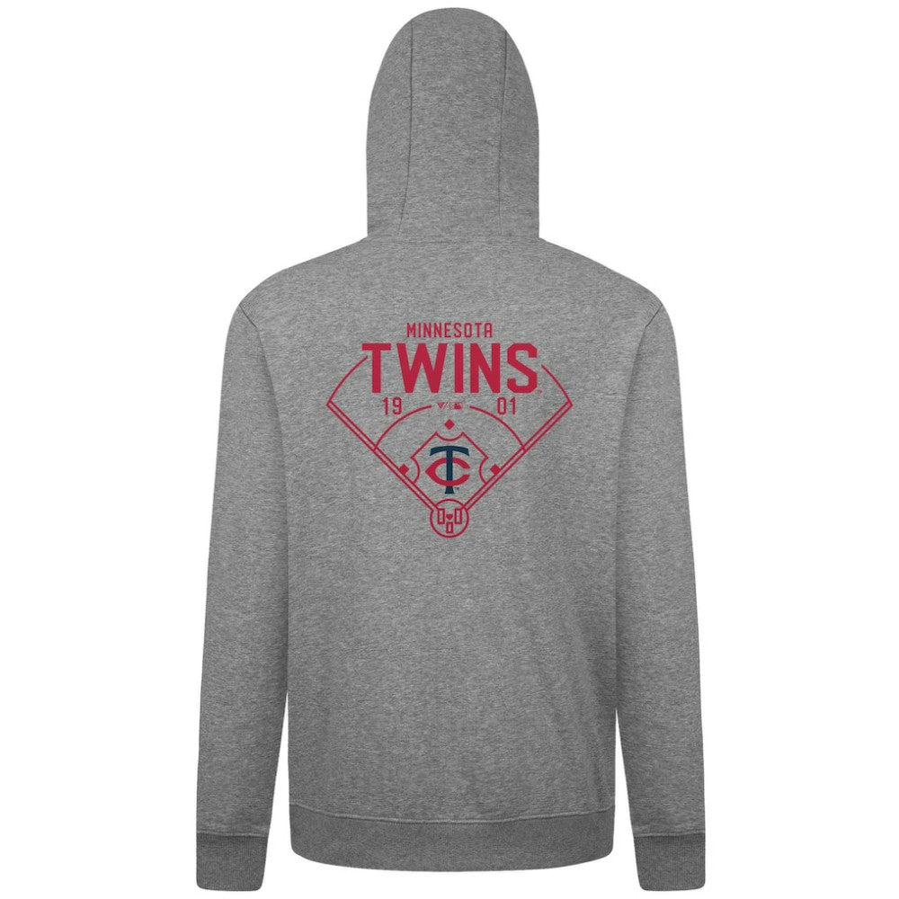 Minnesota Twins Levelwear Podium Primary Pullover Hoodie - Gray