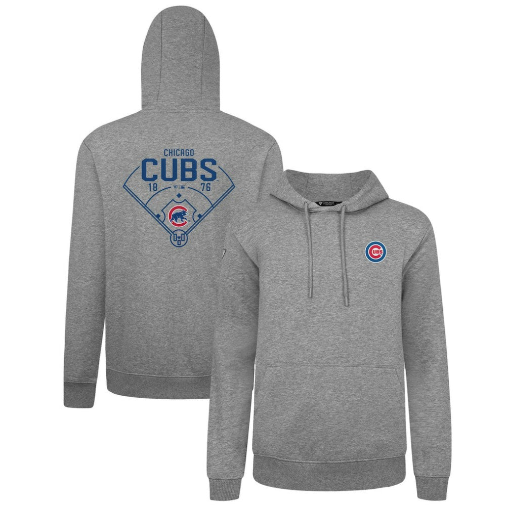 Chicago Cubs Levelwear Podium Primary Pullover Hoodie - Gray