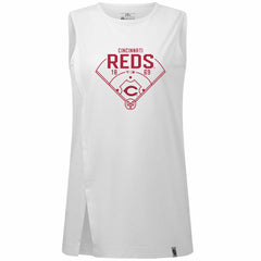 Cincinnati Reds Levelwear Women's Influx Home Field Tank Top - White