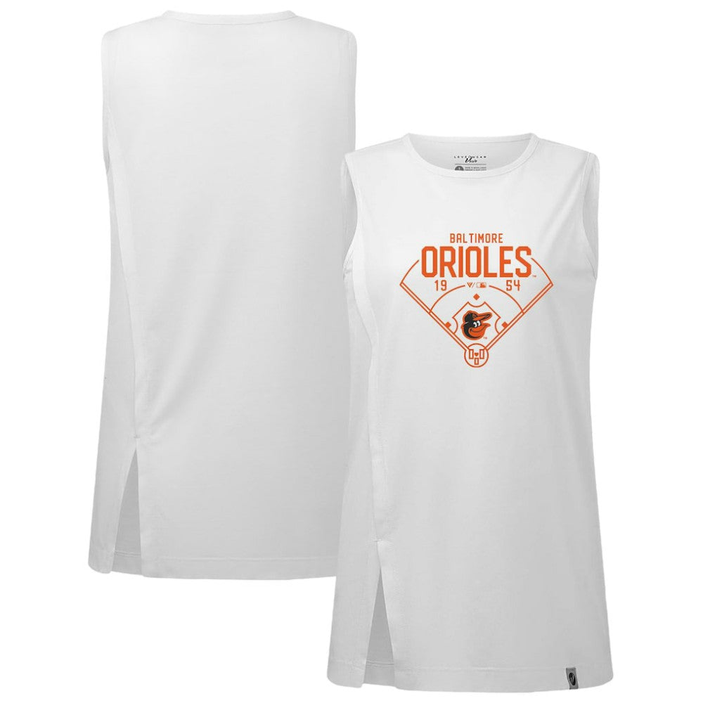 Baltimore Orioles Levelwear Women's Influx Home Field Tank Top - White