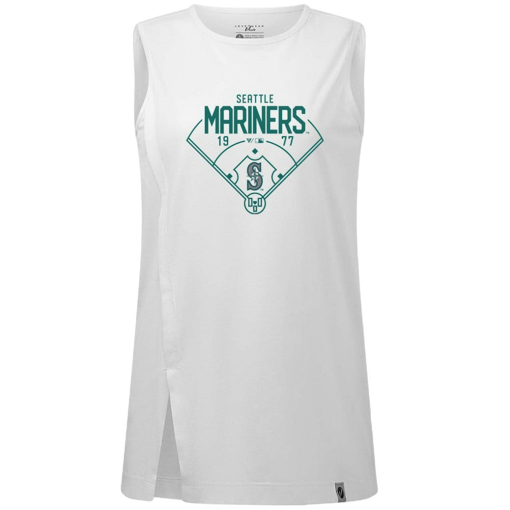Seattle Mariners Levelwear Women's Influx Home Field Tank Top - White