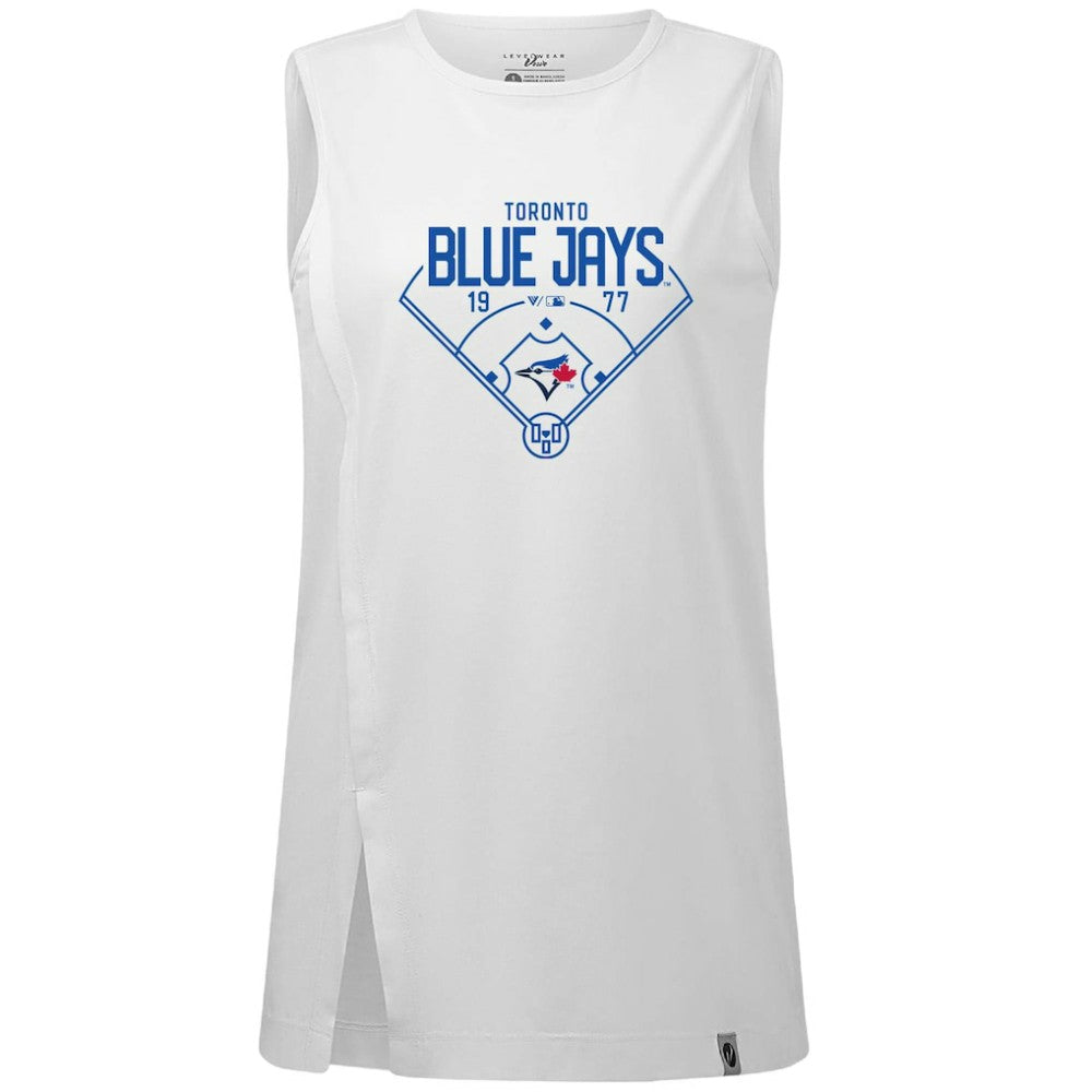 Toronto Blue Jays Levelwear Women's Influx Home Field Tank Top - White
