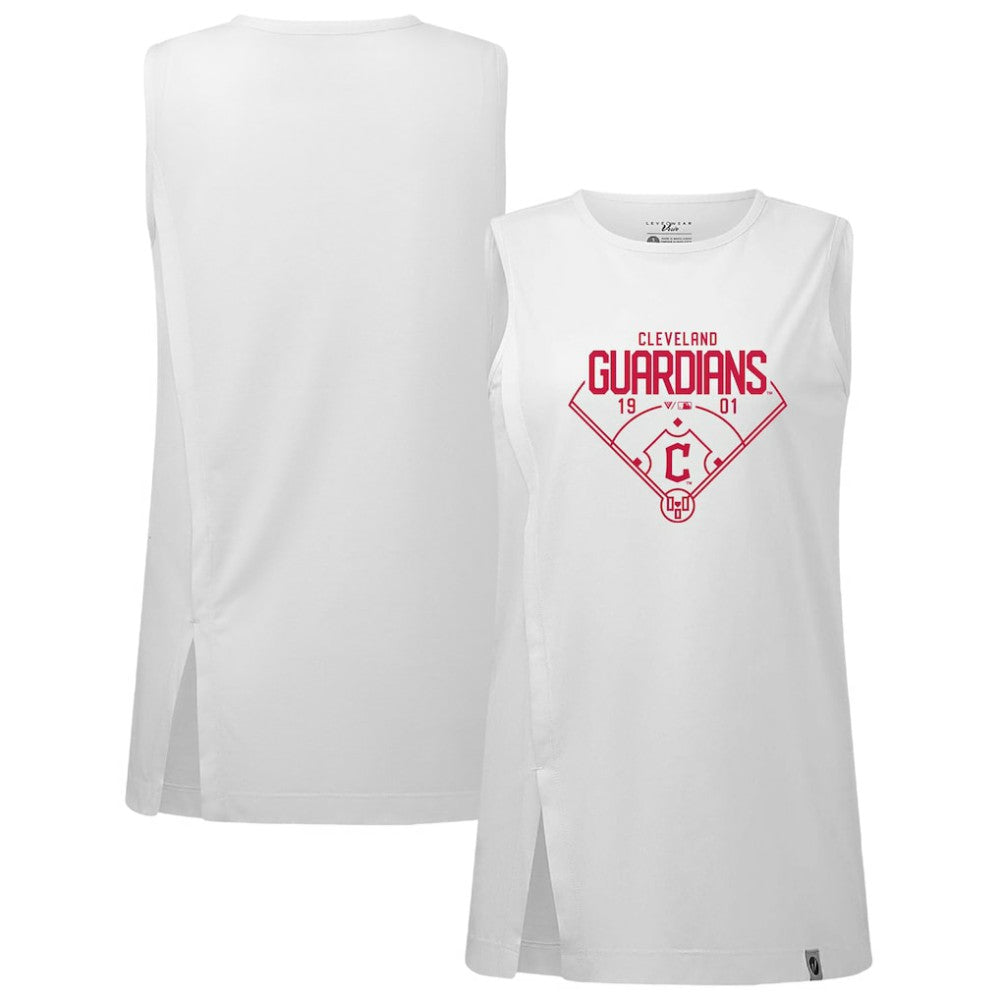 Cleveland Guardians Levelwear Women's Influx Home Field Tank Top - White
