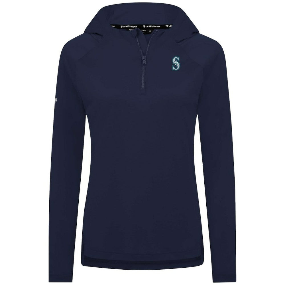 Seattle Mariners Levelwear Women's Raven Insignia 2.0 Quarter-Zip Jacket - Navy