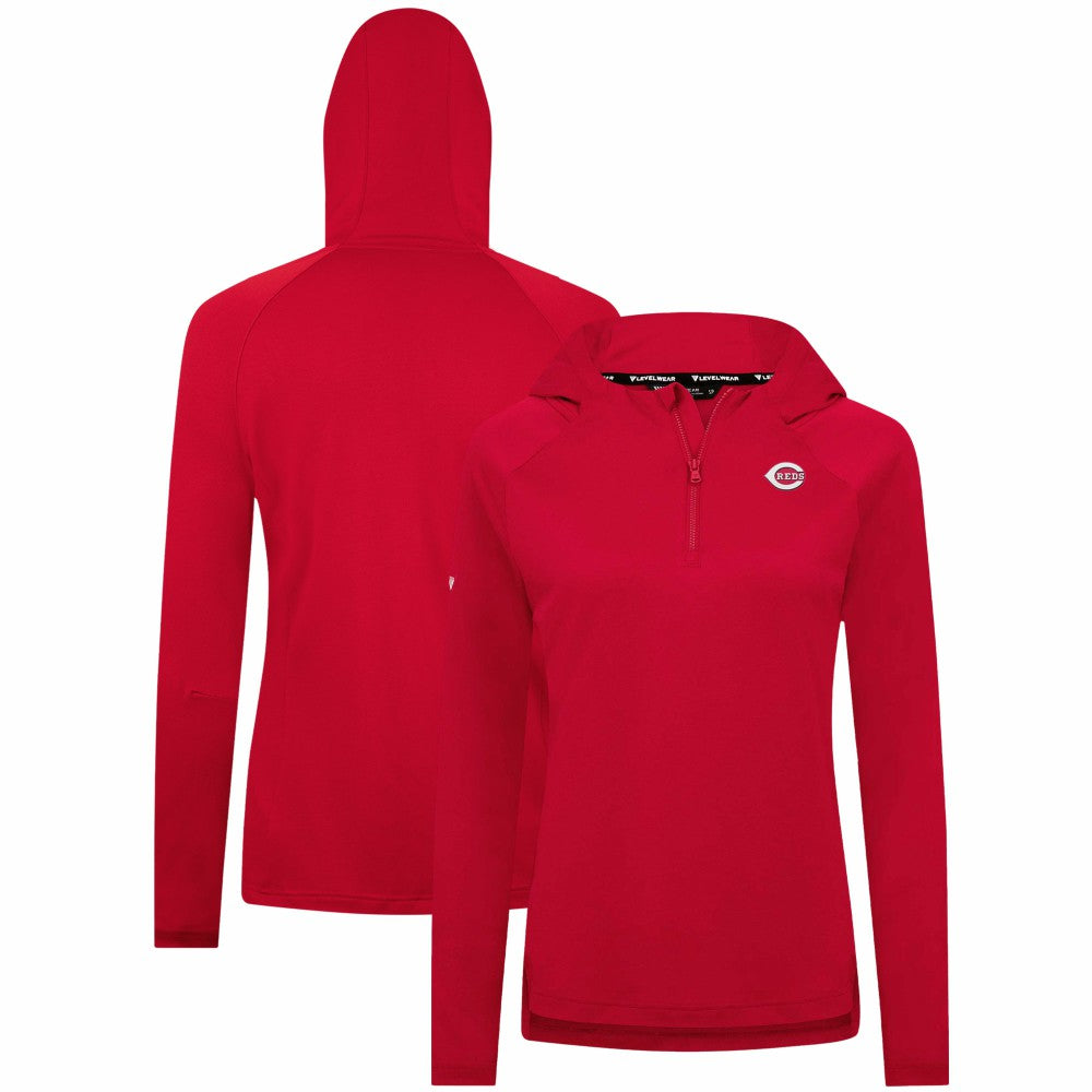 Cincinnati Reds Levelwear Women's Raven Insignia 2.0 Quarter-Zip Jacket - Red