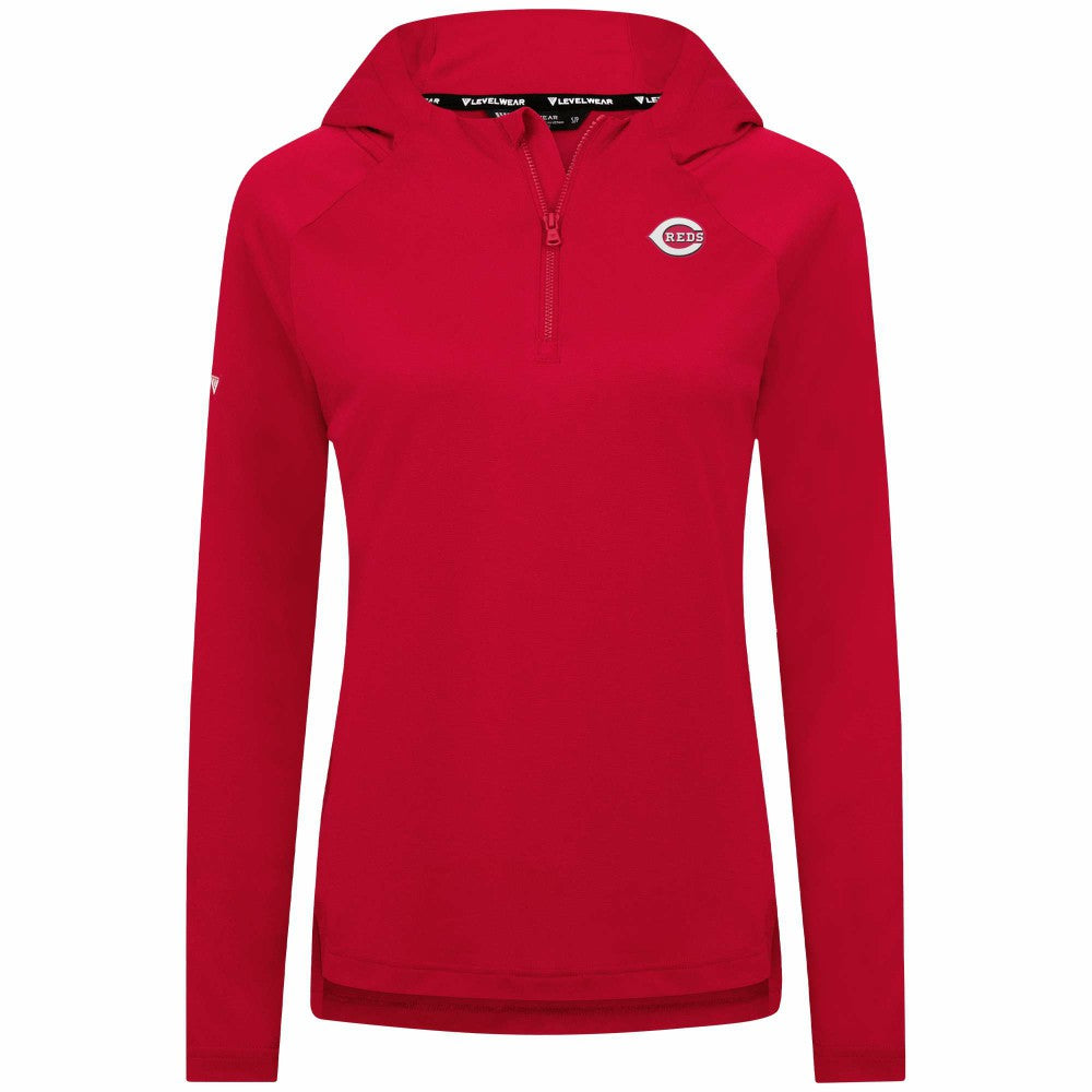 Cincinnati Reds Levelwear Women's Raven Insignia 2.0 Quarter-Zip Jacket - Red