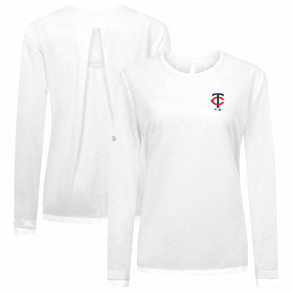 Minnesota Twins Levelwear Women's Sequoia Primary Logo Long Sleeve T-Shirt - White