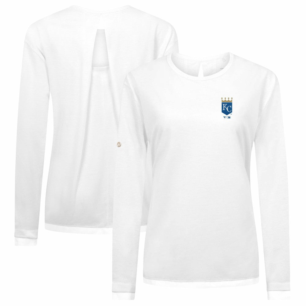 Kansas City Royals Levelwear Women's Sequoia Primary Logo Long Sleeve T-Shirt - White