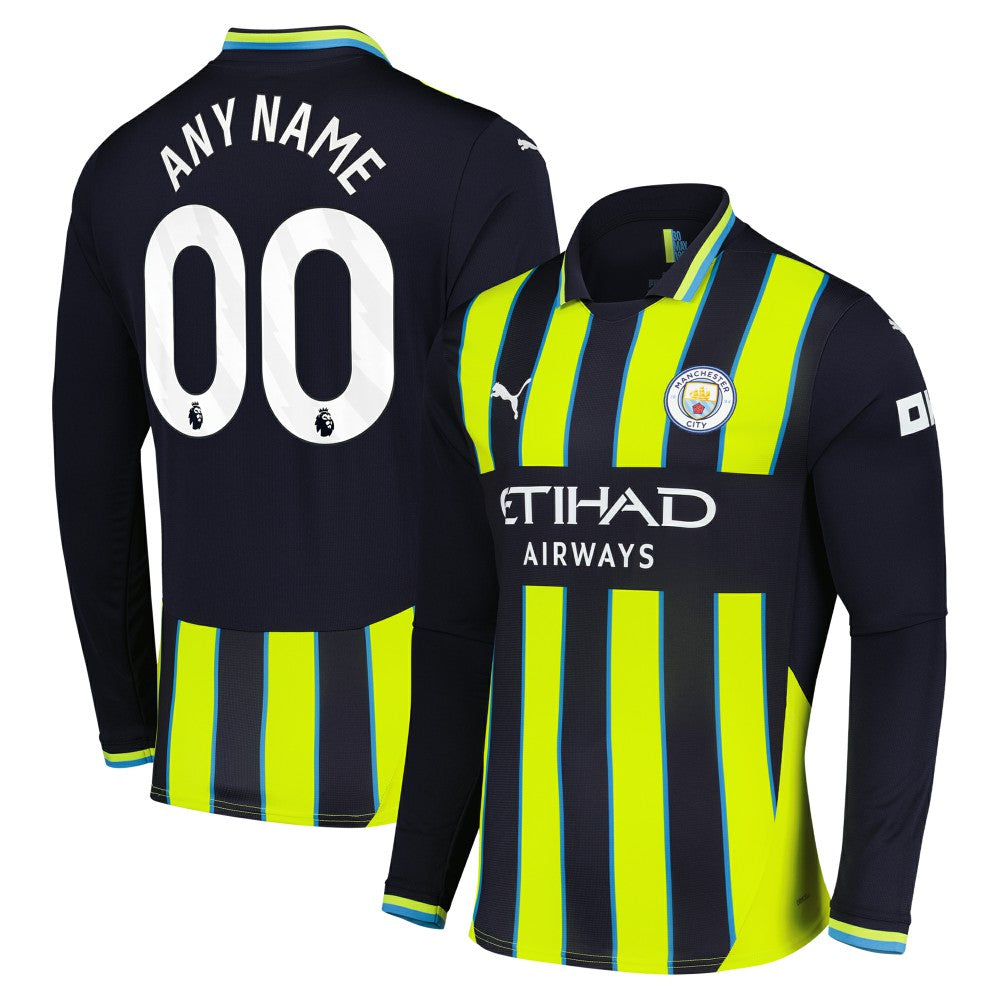 Manchester City 2024/25 Away Replica Long Sleeve Custom Jersey - Navy | Puma on sale