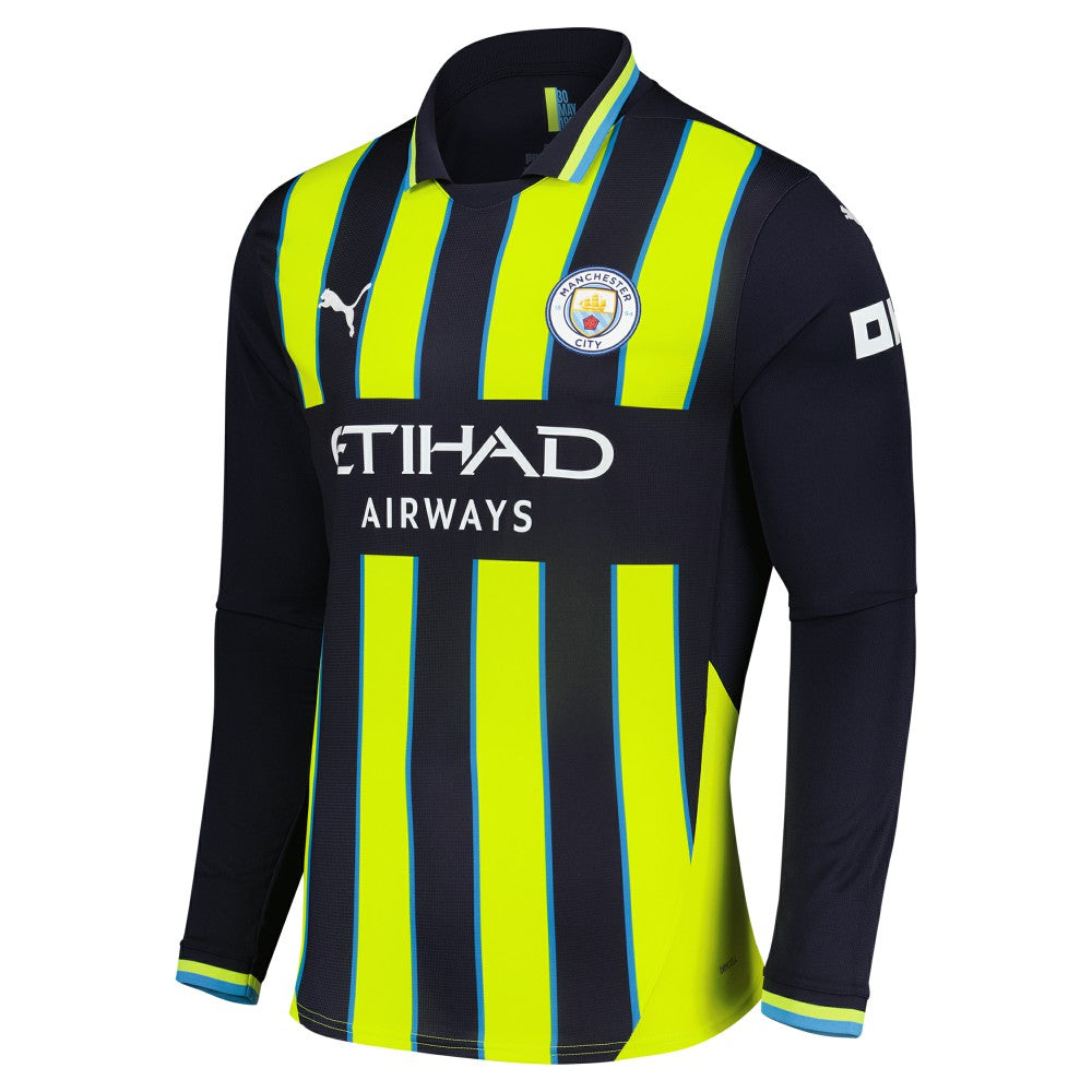 Manchester City 2024/25 Away Replica Long Sleeve Custom Jersey - Navy | Puma on sale