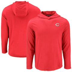 Cincinnati Reds Cutter & Buck Coastline Epic Comfort Recycled Eco Hoodie Long Sleeve T-Shirt - Red