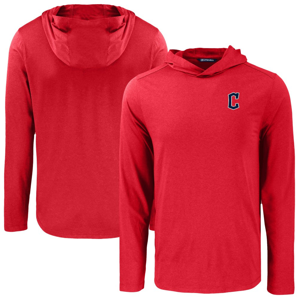 Cleveland Guardians Cutter & Buck Coastline Epic Comfort Recycled Eco Hoodie Long Sleeve T-Shirt - Red