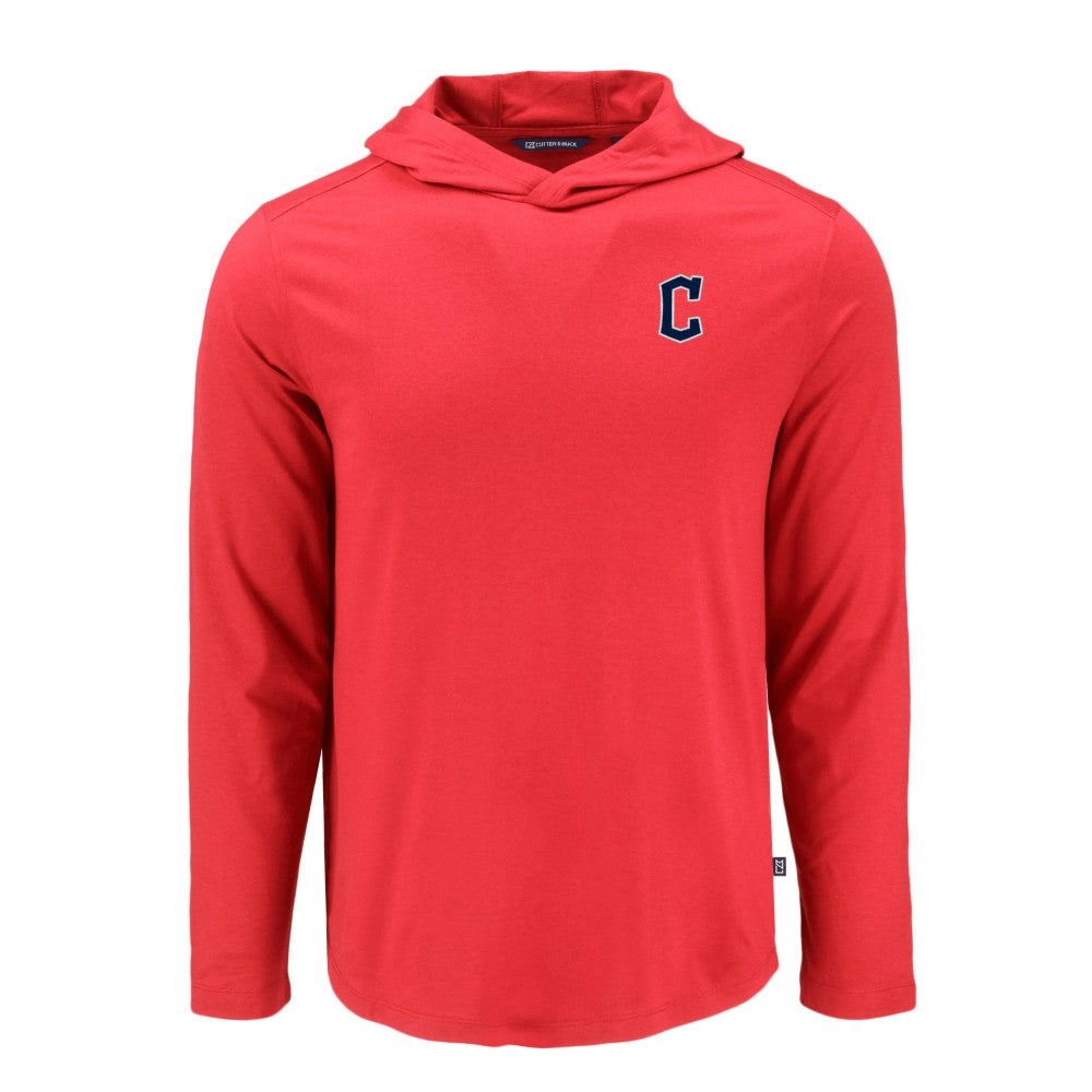 Cleveland Guardians Cutter & Buck Coastline Epic Comfort Recycled Eco Hoodie Long Sleeve T-Shirt - Red
