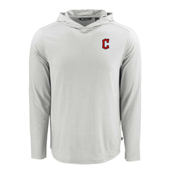 Cleveland Guardians Cutter & Buck Coastline Epic Comfort Recycled Eco Hoodie Long Sleeve T-Shirt - Gray