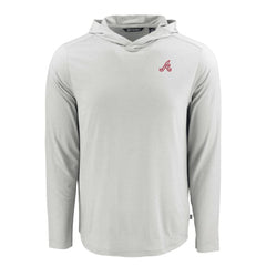 Atlanta Braves Cutter & Buck Coastline Epic Comfort Recycled Eco Hoodie Long Sleeve T-Shirt - Gray