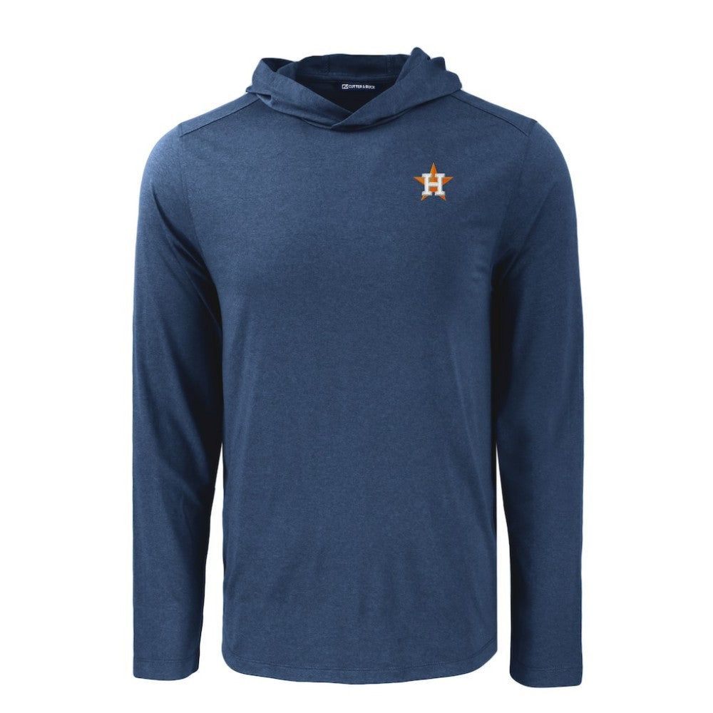 Houston Astros Cutter & Buck Coastline Epic Comfort Recycled Eco Hoodie Long Sleeve T-Shirt - Navy