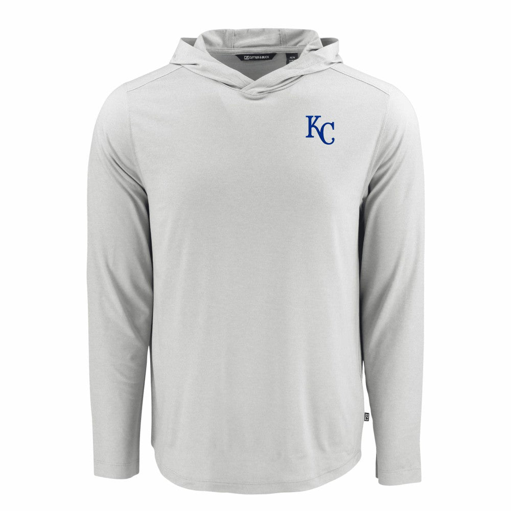 Kansas City Royals Cutter & Buck Coastline Epic Comfort Recycled Eco Hoodie Long Sleeve T-Shirt - Gray