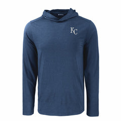 Kansas City Royals Cutter & Buck Coastline Epic Comfort Recycled Eco Hoodie Long Sleeve T-Shirt - Navy