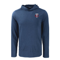 Minnesota Twins Cutter & Buck Coastline Epic Comfort Recycled Eco Hoodie Long Sleeve T-Shirt - Navy
