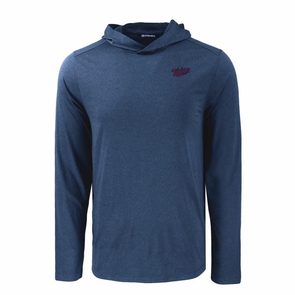 Minnesota Twins Cutter & Buck Coastline Epic Comfort Recycled Eco Hoodie Long Sleeve T-Shirt - Navy