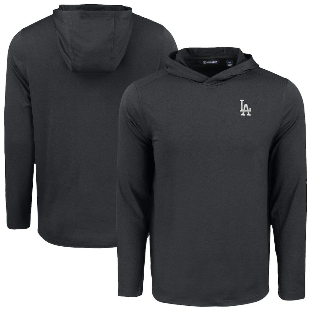 Los Angeles Dodgers Cutter & Buck Coastline Epic Comfort Recycled Eco Hoodie Long Sleeve T-Shirt - Black