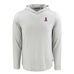 Los Angeles Angels Cutter & Buck Coastline Epic Comfort Recycled Eco Hoodie Long Sleeve T-Shirt - Gray